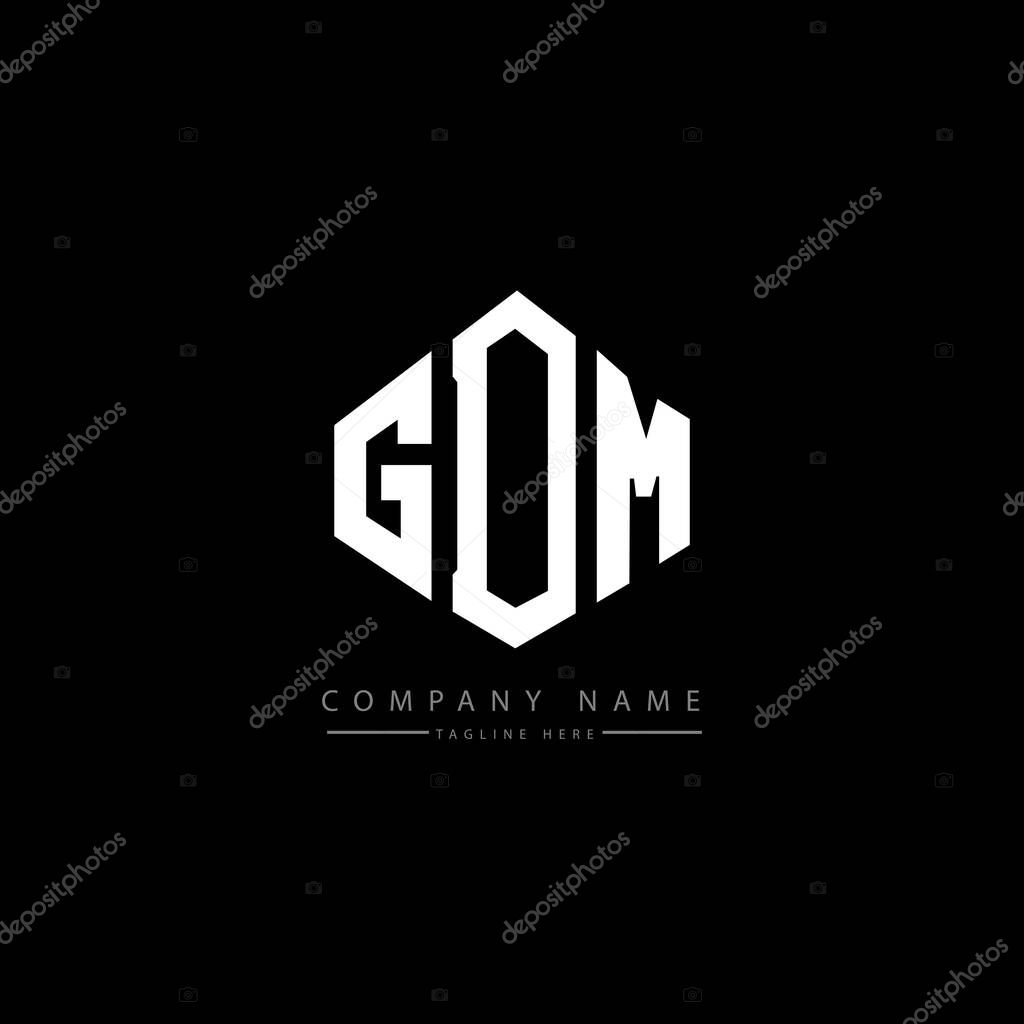 GDM letter logo design with polygon shape. GDM polygon and cube shape logo design. GDM hexagon vector logo template white and black colors. GDM monogram, business and real estate logo.