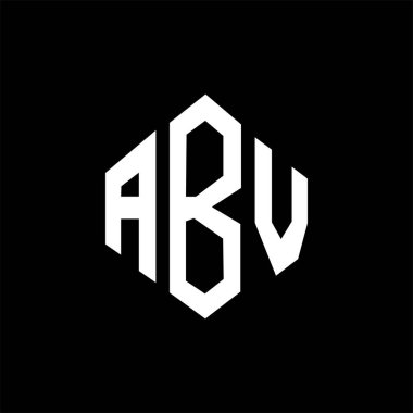 ABV letter logo design with polygon shape. ABV polygon and cube shape logo design. ABV hexagon vector logo template white and black colors. ABV monogram, business and real estate logo.