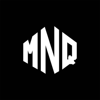 MNQ letter logo design with polygon shape. MNQ polygon and cube shape logo design. MNQ hexagon vector logo template white and black colors. MNQ monogram, business and real estate logo.