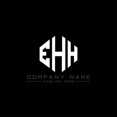 EHH letter logo design with polygon shape. EHH polygon and cube shape logo design. EHH hexagon vector logo template white and black colors. EHH monogram, business and real estate logo.