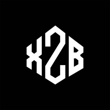 XZB letter logo design with polygon shape. XZB polygon and cube shape logo design. XZB hexagon vector logo template white and black colors. XZB monogram, business and real estate logo.