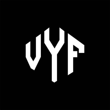 VYF letter logo design with polygon shape. VYF polygon and cube shape logo design. VYF hexagon vector logo template white and black colors. VYF monogram, business and real estate logo.