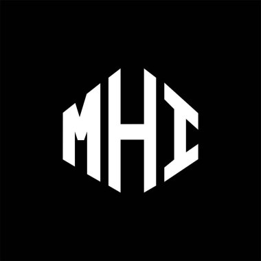 MHI letter logo design with polygon shape. MHI polygon and cube shape logo design. MHI hexagon vector logo template white and black colors. MHI monogram, business and real estate logo.