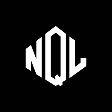 NQL letter logo design with polygon shape. NQL polygon and cube shape logo design. NQL hexagon vector logo template white and black colors. NQL monogram, business and real estate logo.