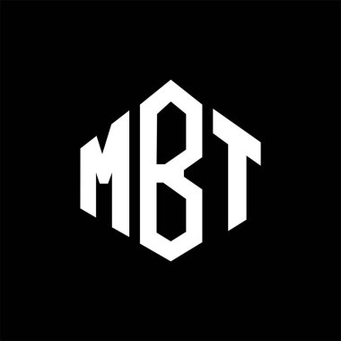 MBT letter logo design with polygon shape. MBT polygon and cube shape logo design. MBT hexagon vector logo template white and black colors. MBT monogram, business and real estate logo.