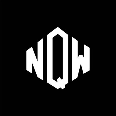 NQW letter logo design with polygon shape. NQW polygon and cube shape logo design. NQW hexagon vector logo template white and black colors. NQW monogram, business and real estate logo.