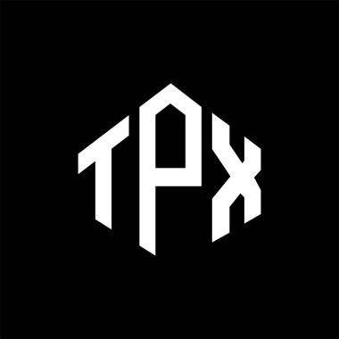 TPX letter logo design with polygon shape. TPX polygon and cube shape logo design. TPX hexagon vector logo template white and black colors. TPX monogram, business and real estate logo.