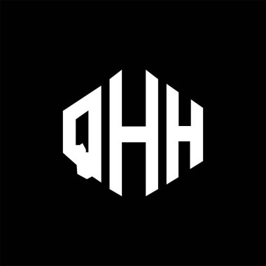 QHH letter logo design with polygon shape. QHH polygon and cube shape logo design. QHH hexagon vector logo template white and black colors. QHH monogram, business and real estate logo.