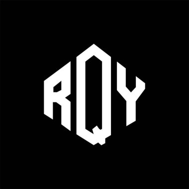 RQY letter logo design with polygon shape. RQY polygon and cube shape logo design. RQY hexagon vector logo template white and black colors. RQY monogram, business and real estate logo.