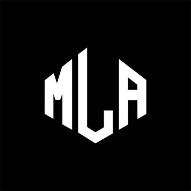 MLA letter logo design with polygon shape. MLA polygon and cube shape logo design. MLA hexagon vector logo template white and black colors. MLA monogram, business and real estate logo.