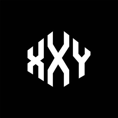 XXY letter logo design with polygon shape. XXY polygon and cube shape logo design. XXY hexagon vector logo template white and black colors. XXY monogram, business and real estate logo.