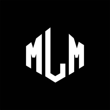 MLM letter logo design with polygon shape. MLM polygon and cube shape logo design. MLM hexagon vector logo template white and black colors. MLM monogram, business and real estate logo.