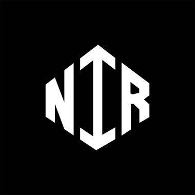 NIR letter logo design with polygon shape. NIR polygon and cube shape logo design. NIR hexagon vector logo template white and black colors. NIR monogram, business and real estate logo.