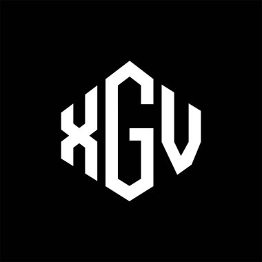 XGV letter logo design with polygon shape. XGV polygon and cube shape logo design. XGV hexagon vector logo template white and black colors. XGV monogram, business and real estate logo.