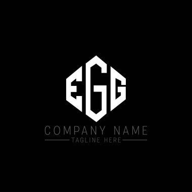 EGG letter logo design with polygon shape. EGG polygon and cube shape logo design. EGG hexagon vector logo template white and black colors. EGG monogram, business and real estate logo.