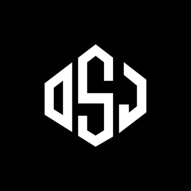 OSJ letter logo design with polygon shape. OSJ polygon and cube shape logo design. OSJ hexagon vector logo template white and black colors. OSJ monogram, business and real estate logo.