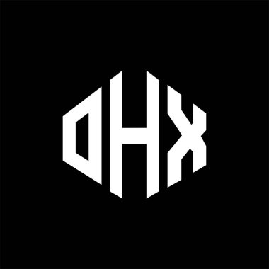 OHX letter logo design with polygon shape. OHX polygon and cube shape logo design. OHX hexagon vector logo template white and black colors. OHX monogram, business and real estate logo.