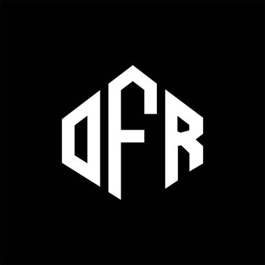OFR letter logo design with polygon shape. OFR polygon and cube shape logo design. OFR hexagon vector logo template white and black colors. OFR monogram, business and real estate logo.