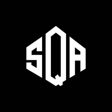 SQA letter logo design with polygon shape. SQA polygon and cube shape logo design. SQA hexagon vector logo template white and black colors. SQA monogram, business and real estate logo.