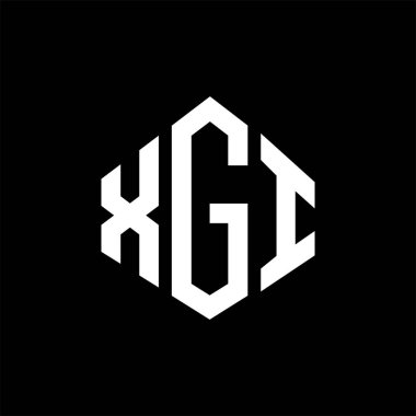 XGI letter logo design with polygon shape. XGI polygon and cube shape logo design. XGI hexagon vector logo template white and black colors. XGI monogram, business and real estate logo.