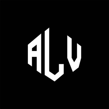 ALV letter logo design with polygon shape. ALV polygon and cube shape logo design. ALV hexagon vector logo template white and black colors. ALV monogram, business and real estate logo.