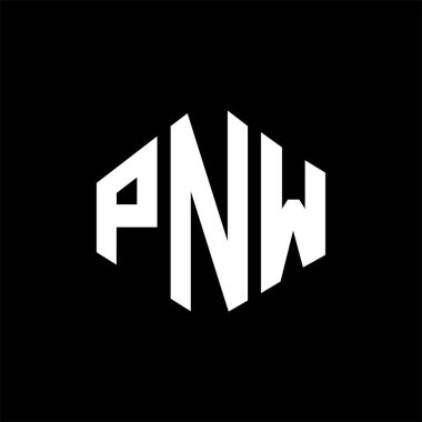 PNW letter logo design with polygon shape. PNW polygon and cube shape logo design. PNW hexagon vector logo template white and black colors. PNW monogram, business and real estate logo.