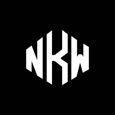 NKW letter logo design with polygon shape. NKW polygon and cube shape logo design. NKW hexagon vector logo template white and black colors. NKW monogram, business and real estate logo.