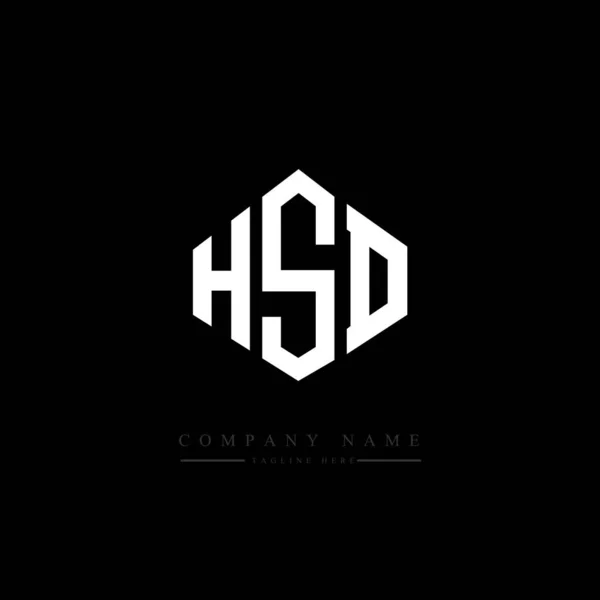 Logo Lettera Hsd Design Con Forma Poligonale Design Del Logo — Vettoriale Stock