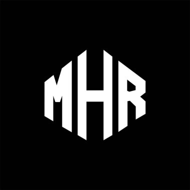 MHR letter logo design with polygon shape. MHR polygon and cube shape logo design. MHR hexagon vector logo template white and black colors. MHR monogram, business and real estate logo.