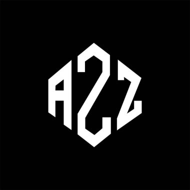 AZZ letter logo design with polygon shape. AZZ polygon and cube shape logo design. AZZ hexagon vector logo template white and black colors. AZZ monogram, business and real estate logo.