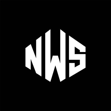 NWS letter logo design with polygon shape. NWS polygon and cube shape logo design. NWS hexagon vector logo template white and black colors. NWS monogram, business and real estate logo.