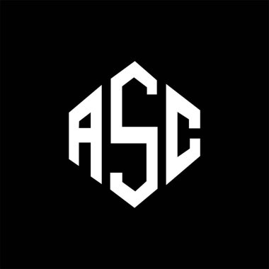 ASC letter logo design with polygon shape. ASC polygon and cube shape logo design. ASC hexagon vector logo template white and black colors. ASC monogram, business and real estate logo.