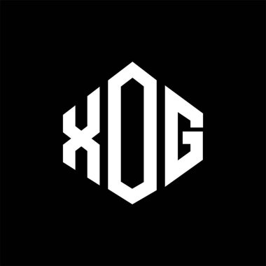 XOG letter logo design with polygon shape. XOG polygon and cube shape logo design. XOG hexagon vector logo template white and black colors. XOG monogram, business and real estate logo.