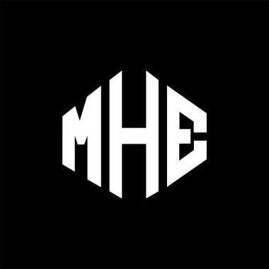 MHE letter logo design with polygon shape. MHE polygon and cube shape logo design. MHE hexagon vector logo template white and black colors. MHE monogram, business and real estate logo.