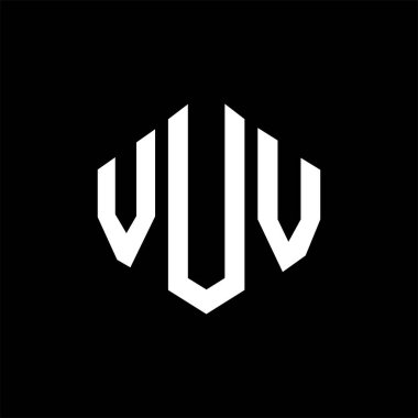 VUV letter logo design with polygon shape. VUV polygon and cube shape logo design. VUV hexagon vector logo template white and black colors. VUV monogram, business and real estate logo.