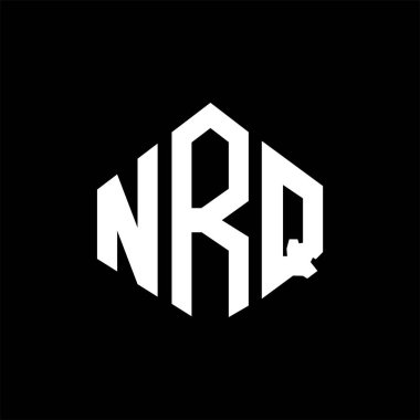 NRQ letter logo design with polygon shape. NRQ polygon and cube shape logo design. NRQ hexagon vector logo template white and black colors. NRQ monogram, business and real estate logo.