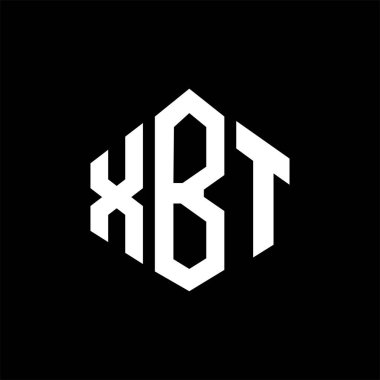 XBT letter logo design with polygon shape. XBT polygon and cube shape logo design. XBT hexagon vector logo template white and black colors. XBT monogram, business and real estate logo.