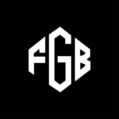 FGB letter logo design with polygon shape. FGB polygon and cube shape logo design. FGB hexagon vector logo template white and black colors. FGB monogram, business and real estate logo.