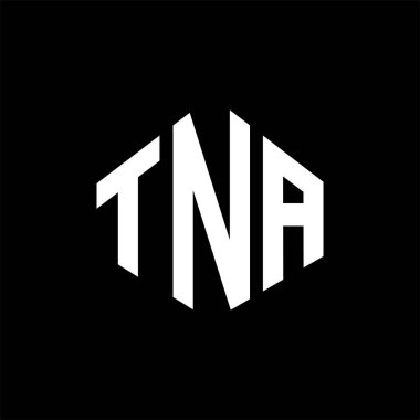 TNA letter logo design with polygon shape. TNA polygon and cube shape logo design. TNA hexagon vector logo template white and black colors. TNA monogram, business and real estate logo.