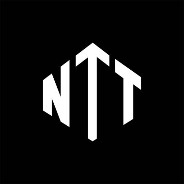 NTT letter logo design with polygon shape. NTT polygon and cube shape logo design. NTT hexagon vector logo template white and black colors. NTT monogram, business and real estate logo.