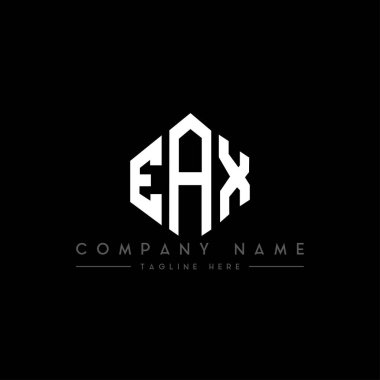 EAX letter logo design with polygon shape. EAX polygon and cube shape logo design. EAX hexagon vector logo template white and black colors. EAX monogram, business and real estate logo.