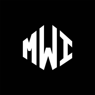 MWI letter logo design with polygon shape. MWI polygon and cube shape logo design. MWI hexagon vector logo template white and black colors. MWI monogram, business and real estate logo.