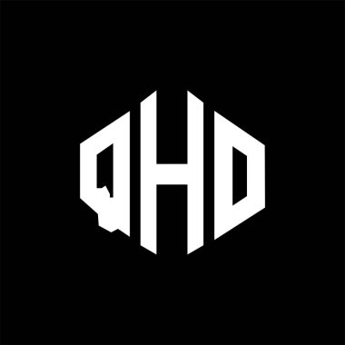 QHO letter logo design with polygon shape. QHO polygon and cube shape logo design. QHO hexagon vector logo template white and black colors. QHO monogram, business and real estate logo.