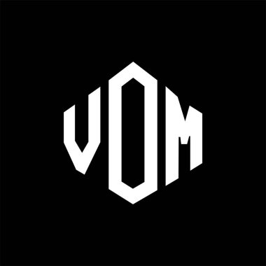 VOM letter logo design with polygon shape. VOM polygon and cube shape logo design. VOM hexagon vector logo template white and black colors. VOM monogram, business and real estate logo.