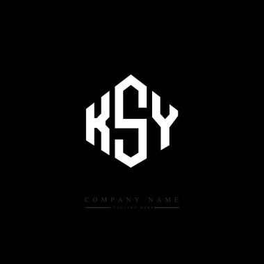 KSY letter logo design with polygon shape. KSY polygon and cube shape logo design. KSY hexagon vector logo template white and black colors. KSY monogram, business and real estate logo.
