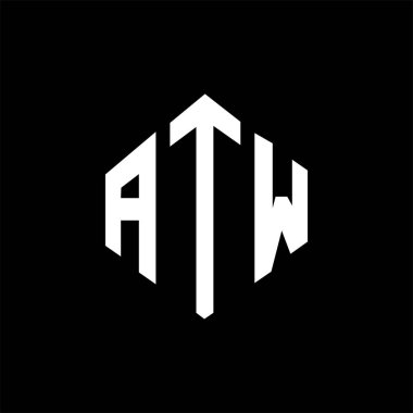 ATW letter logo design with polygon shape. ATW polygon and cube shape logo design. ATW hexagon vector logo template white and black colors. ATW monogram, business and real estate logo.