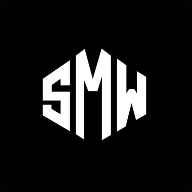 SMW letter logo design with polygon shape. SMW polygon and cube shape logo design. SMW hexagon vector logo template white and black colors. SMW monogram, business and real estate logo.