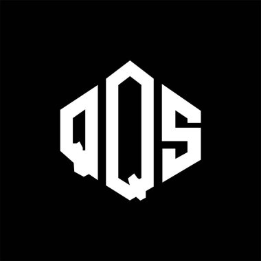 QQS letter logo design with polygon shape. QQS polygon and cube shape logo design. QQS hexagon vector logo template white and black colors. QQS monogram, business and real estate logo.