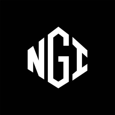 NGI letter logo design with polygon shape. NGI polygon and cube shape logo design. NGI hexagon vector logo template white and black colors. NGI monogram, business and real estate logo.