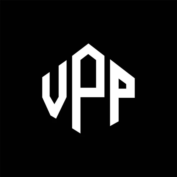 Vpp Letter Logo Design Polygon Shape Vpp Polygon Cube Shape — Stockvektor
